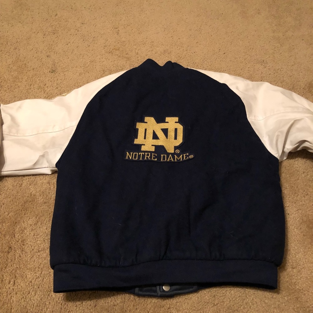 Adidas Men's Navy and White Varsity Jacket - Picture 7 of 7